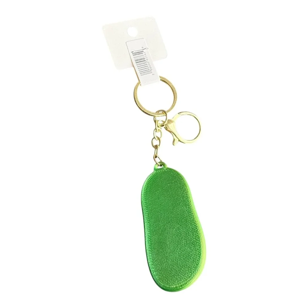 LP Crystal Collection Key Chain Women's Green Gold Tone Clog Shoe Charm 5